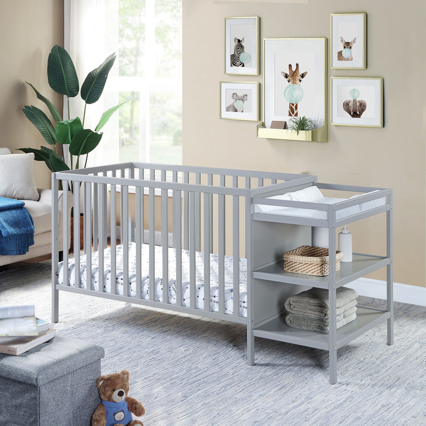 Palmer - 3-in-1 Convertible Crib / Changer Combo Suite Bebe