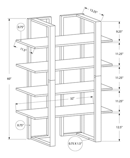 Bookshelf, Bookcase, Etagere, 4 Tier, Office, Contemporary & Modern 8th Street