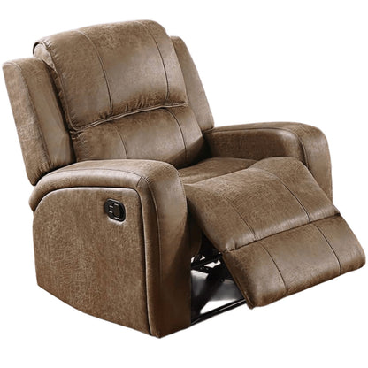 Modern Style Manual Recliner With Square Arms And Tufted Design Home Essentials