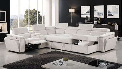 Harvey - Power Recliner Sectional Sleeper - Beige Matrix Furniture Group