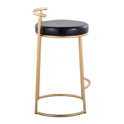 Fuji - Round Contemporary Fixed Height Counter Stool (Set of 2) Lumi Source