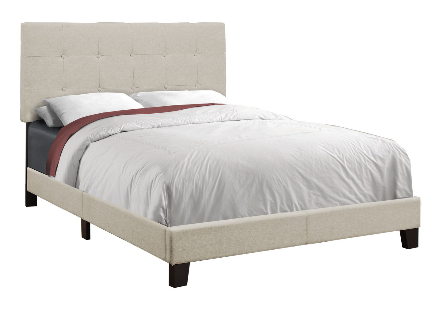 Bed, Upholstered, Frame Only, Transitional 8th Street