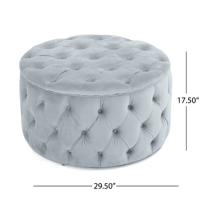 Modern Glam Ottoman Velvet Noble House