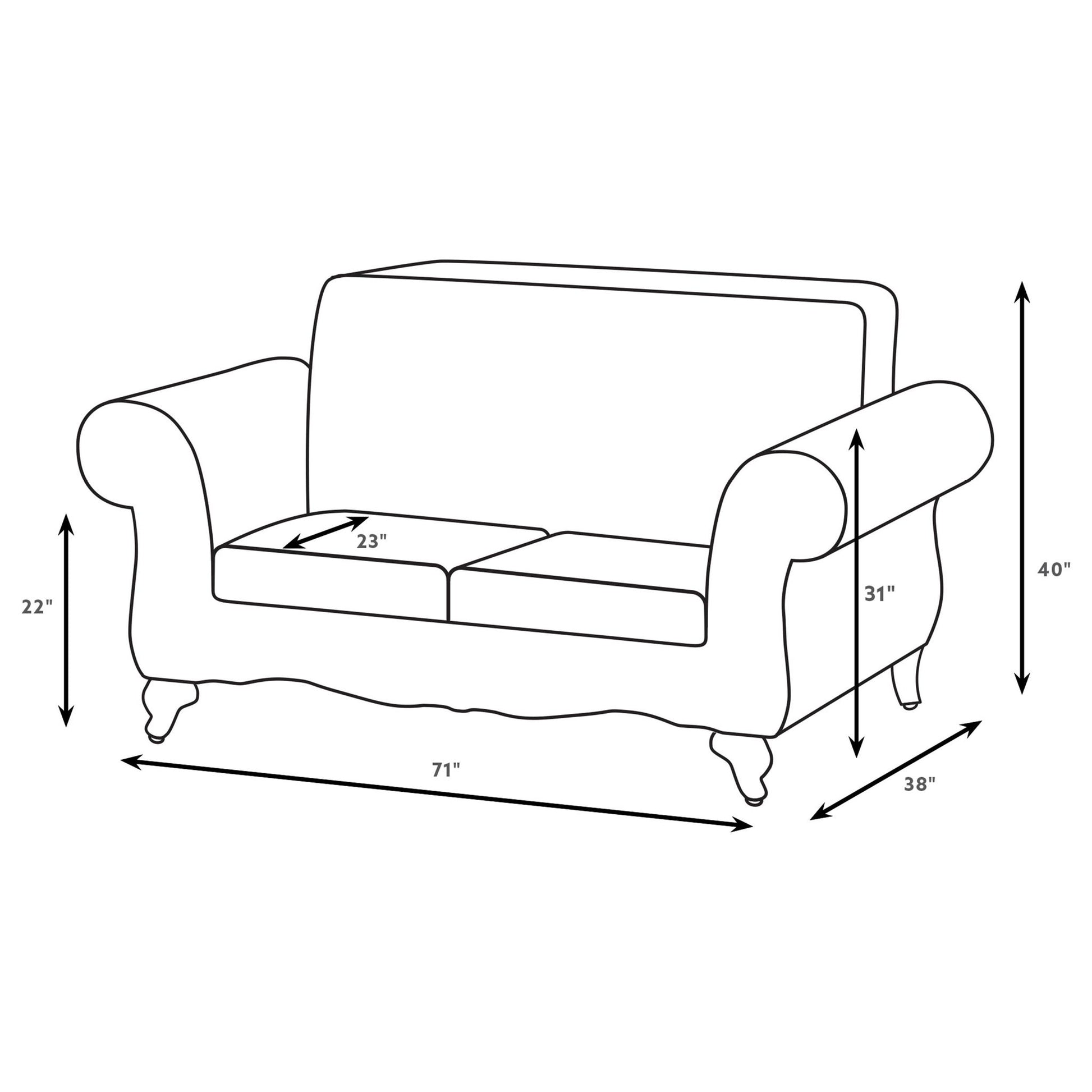 Brookridge - Rolled Arm Loveseat Sofa With Upholstery - Brown Furniture Max