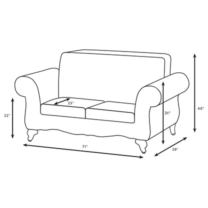 Brookridge - Rolled Arm Loveseat Sofa With Upholstery - Brown Furniture Max