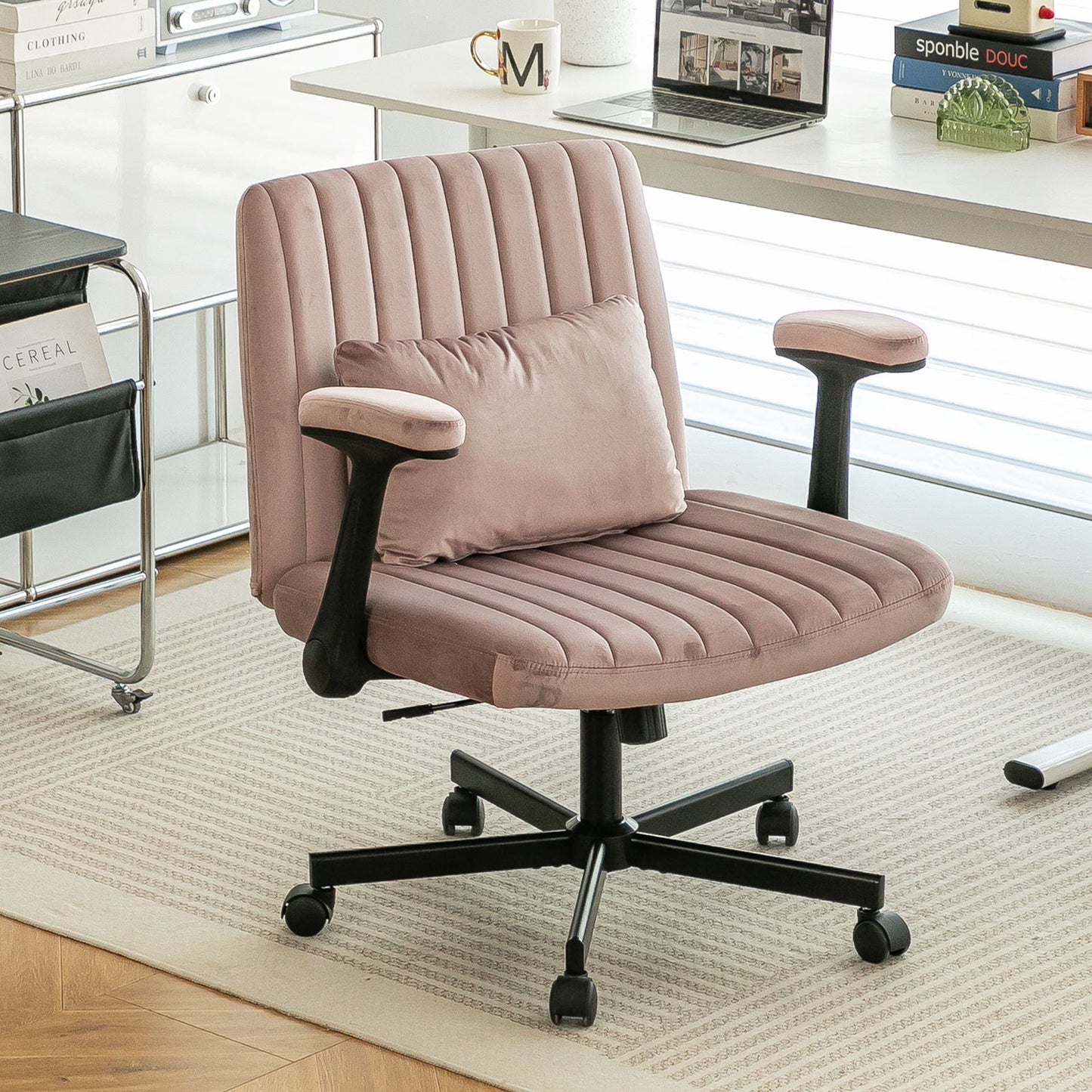 Criss Cross Armrest Office Chair With Wheels Home Essentials