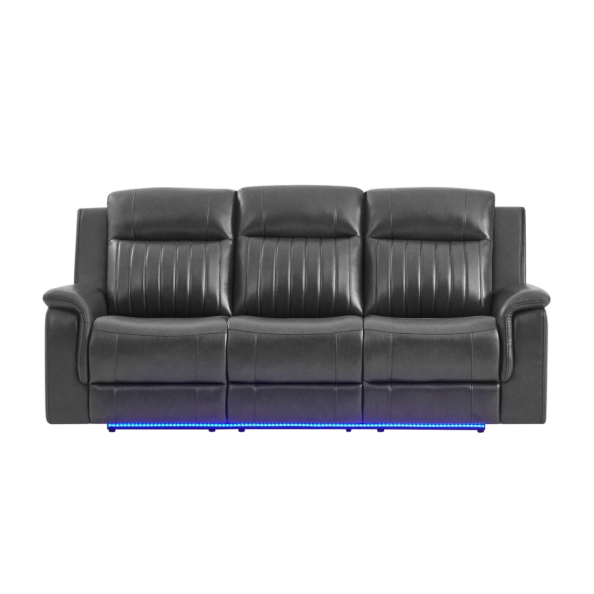 Ian - Power Reclining Sofa With LED & Global Surround System - Charcoal Global Furniture USA