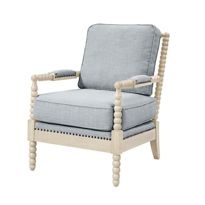Arm Chair With Open Back Spindle Design, Padded Armrests JLA