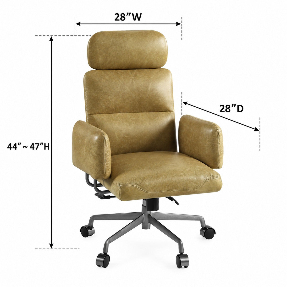 Davu - Swivel Office Chair - Mustard Acme
