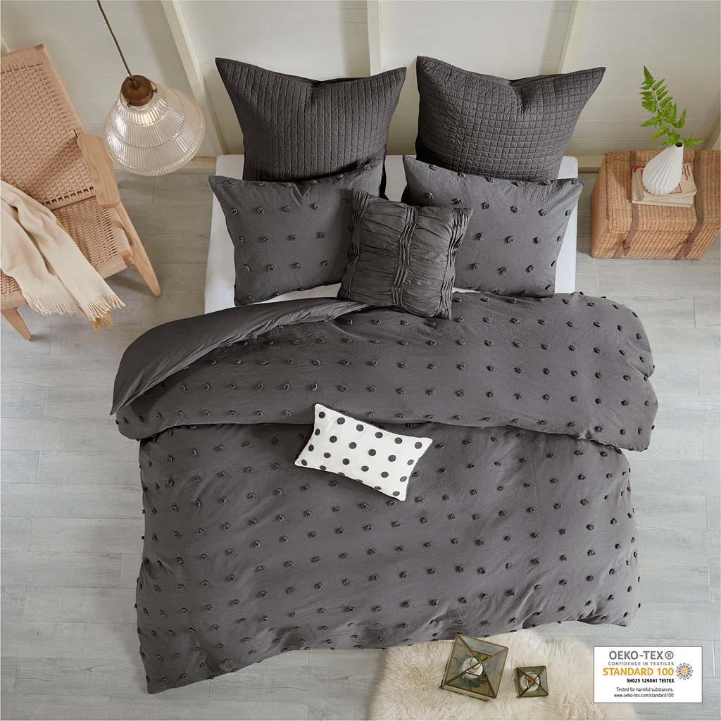 Brooklyn - King Comforter Set - Charcoal