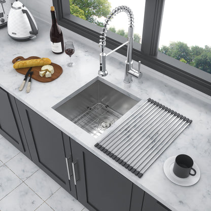 13" Undermount Stainless Steel Kitchen Sink 16 Gauge 9" Deep Single Bowl Basin - Brushed Nickel Daily Nest