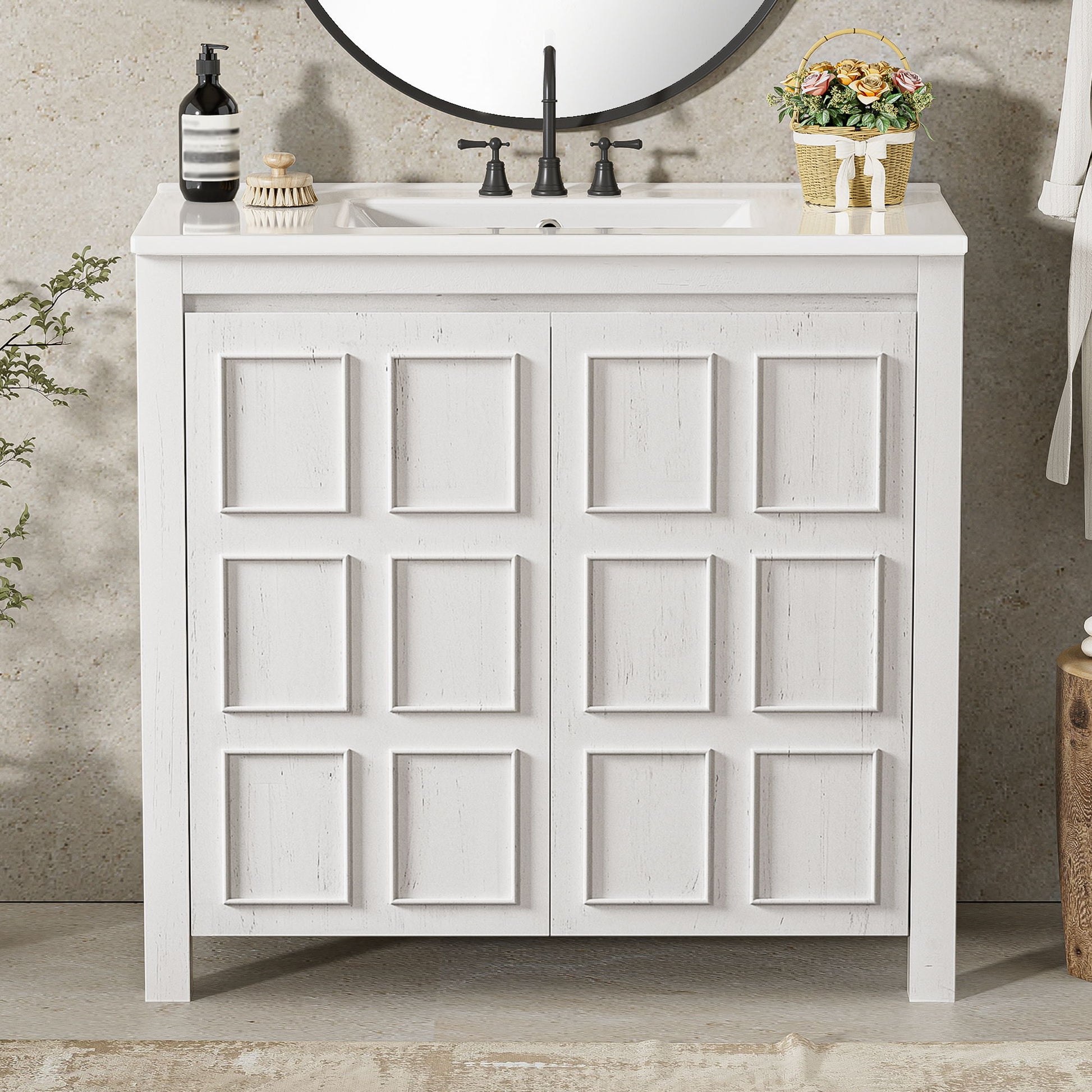 Bathroom Vanity Organizer With Sink, Combo Cabinet Set, Bathroom Storage Cabinet Hearth and Haven