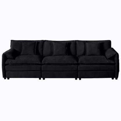 Modern Chenille Oversized Deep Seat Sectional Sofa With Pillows Home Essentials