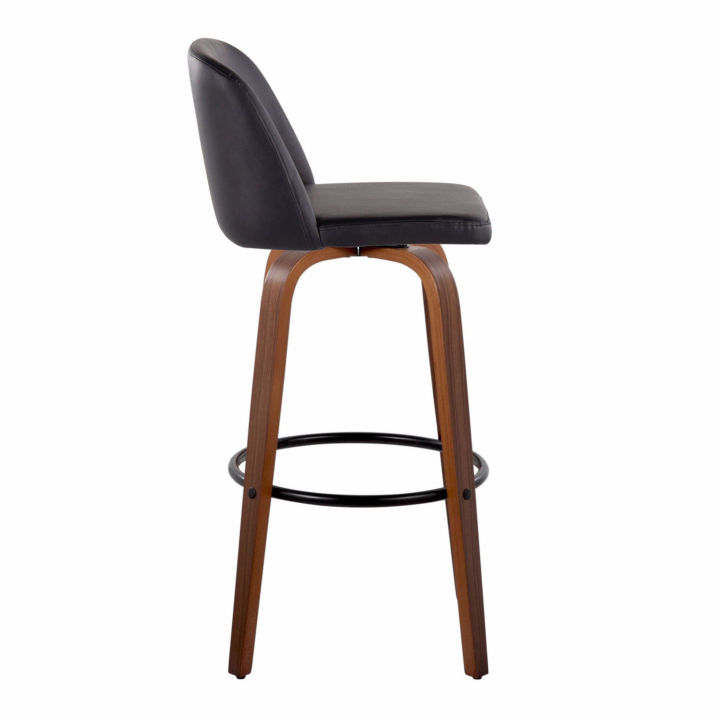 Toriano - Mid Century Modern Fixed Height Barstool Swivel And Round Footrest (Set of 2) Lumi Source