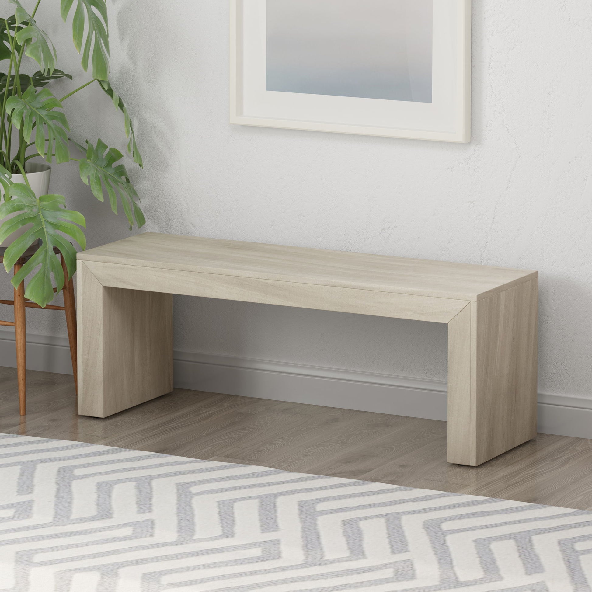 Acacia Wood Dining Bench, Farmhouse Style Noble House