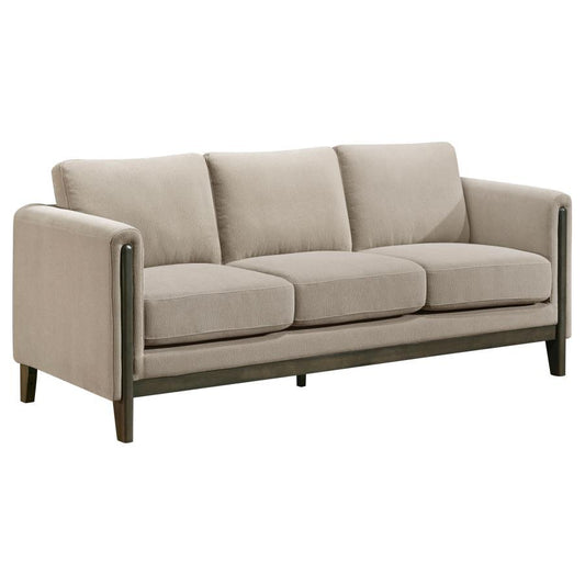 Islington - Fabric Upholstered Panel Arm Sofa - Taupe Coaster Fine Furniture