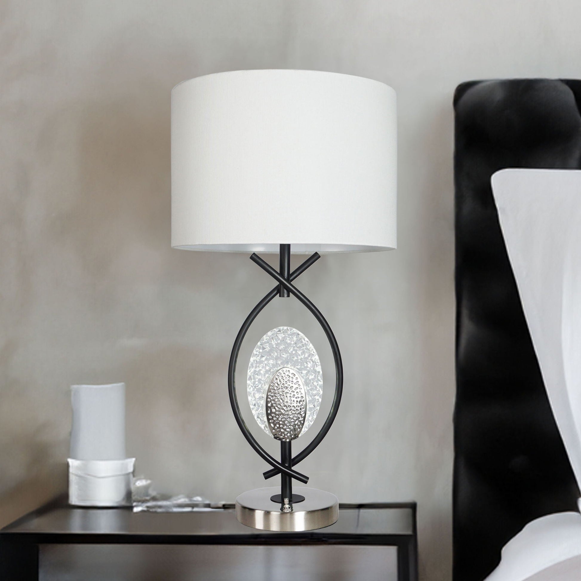 Table Lamp - Black and White Crown Mark