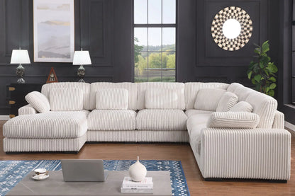 Nadine - Corduroy Modular Corner Sectional Sofa With Left Facing Chaise Lilola Home