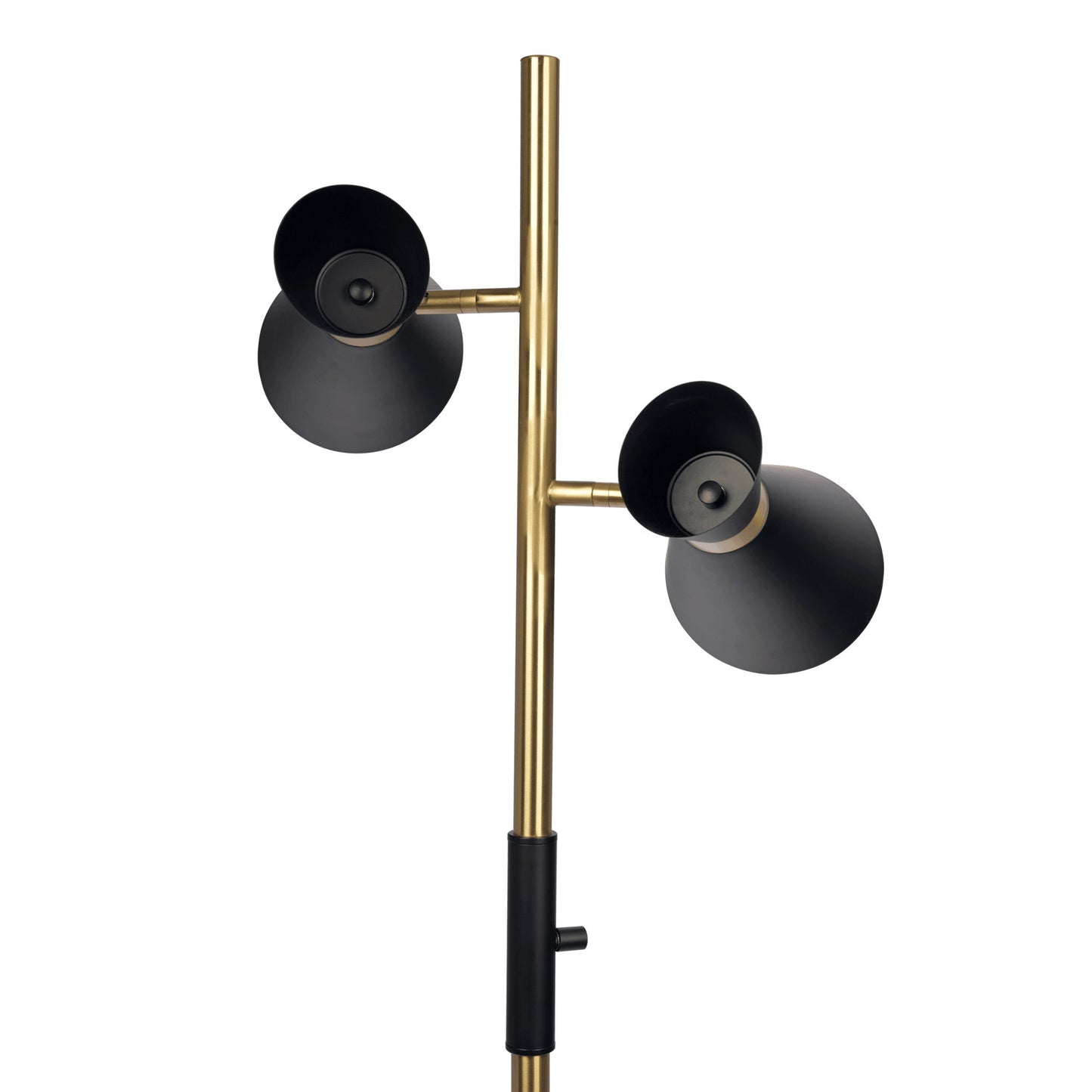 Axis - Floor Lamp With 4 Way Switch Double Spots With Base - Black / Gold Ashcroft Furniture
