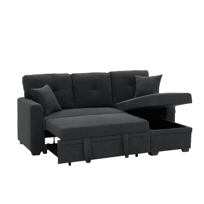 Sleeper Sectional With Pull Out Bed, Reversible Chaise Home Essentials
