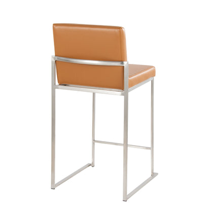 Fuji - Contemporary High Back Barstool (Set of 2) Lumi Source