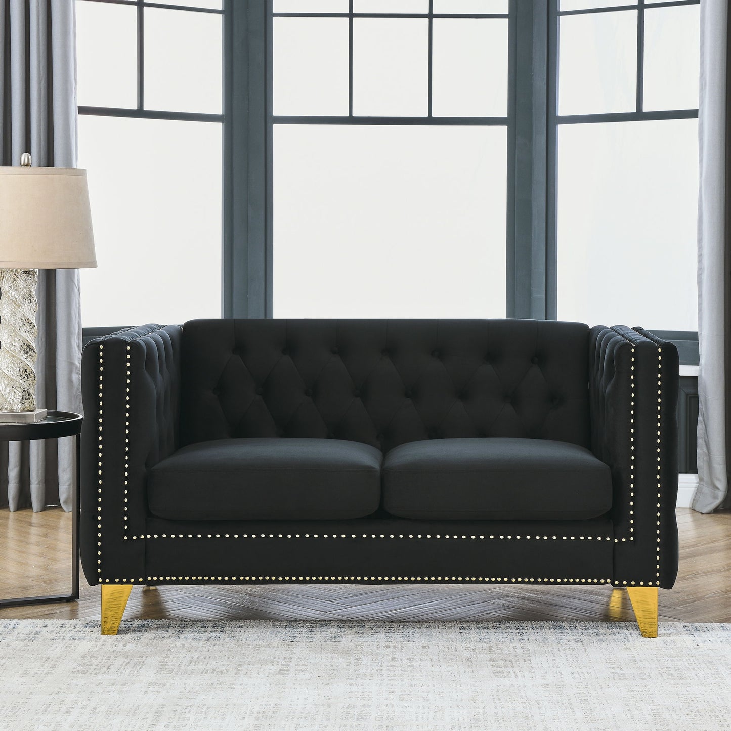 Modern Sofa With Button Tufting, Upholstered Couch For Living Room Home Essentials