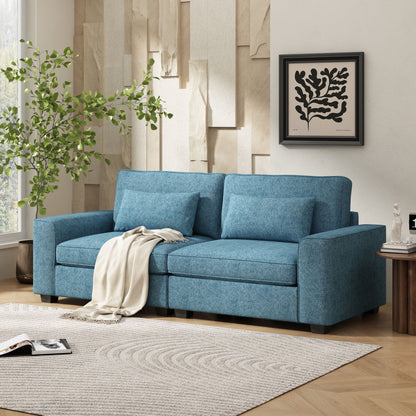 Modern Fabric Sofa With Cushions, Sleek Arm Design Noble House