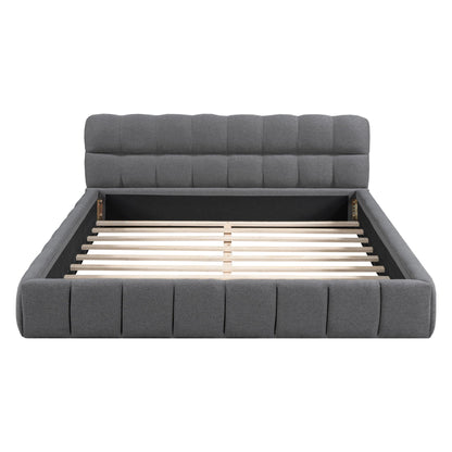 Upholstered Platform Bed With Thick, Grounded Bed With Solid Frame Halcyon Home