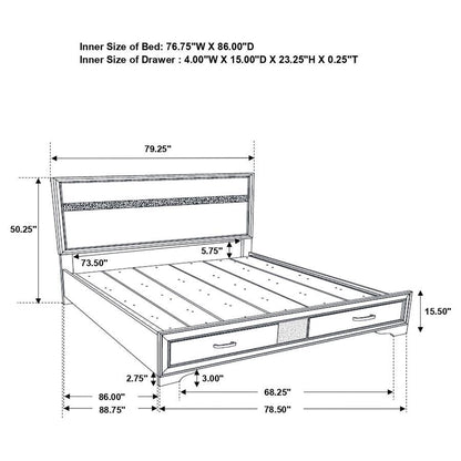 Miranda - Storage Wood Panel Bed CoasterEveryday