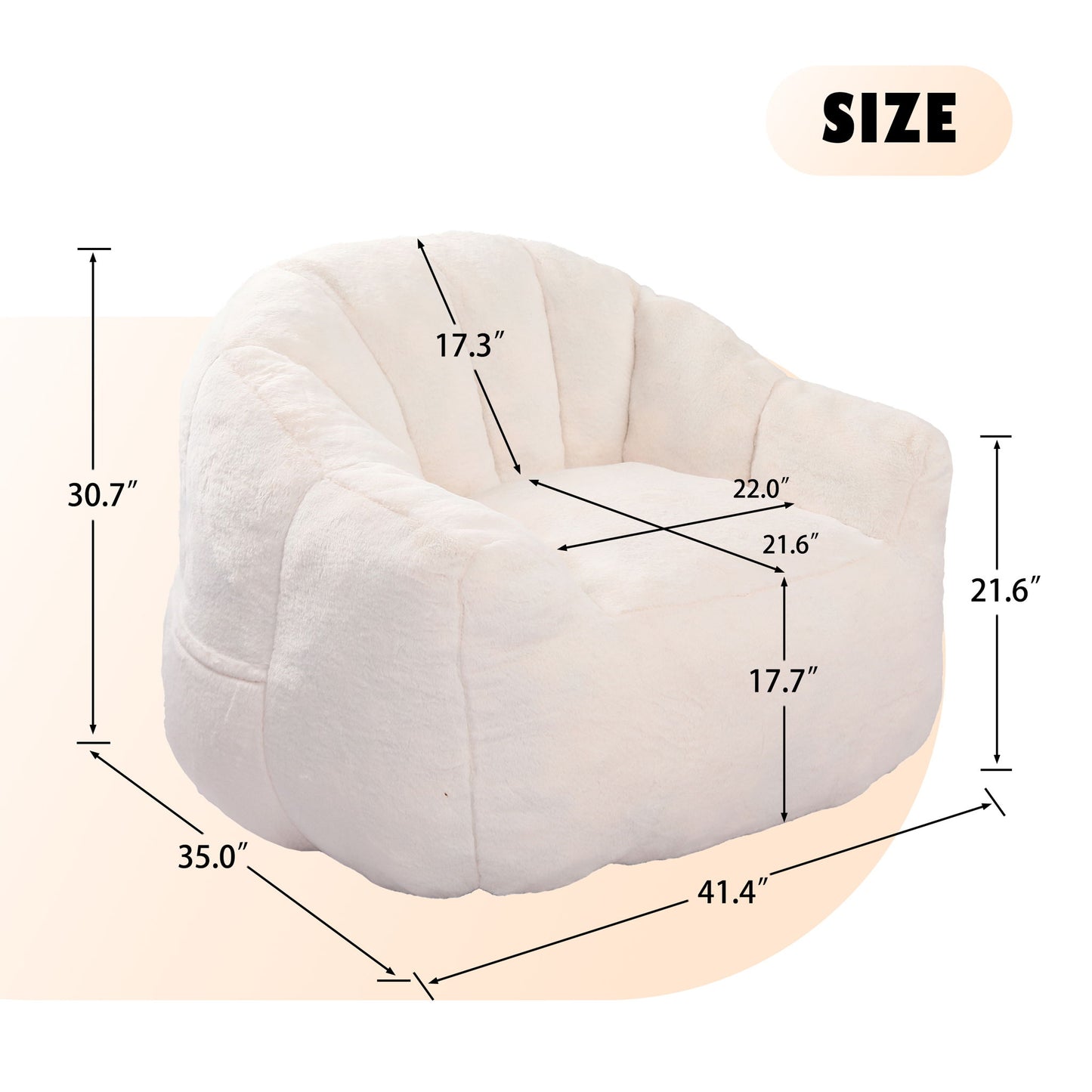 Beanbag Chair, Beanbag Sofa Chair With Armrests Stuffed High Density Foam Home Essentials