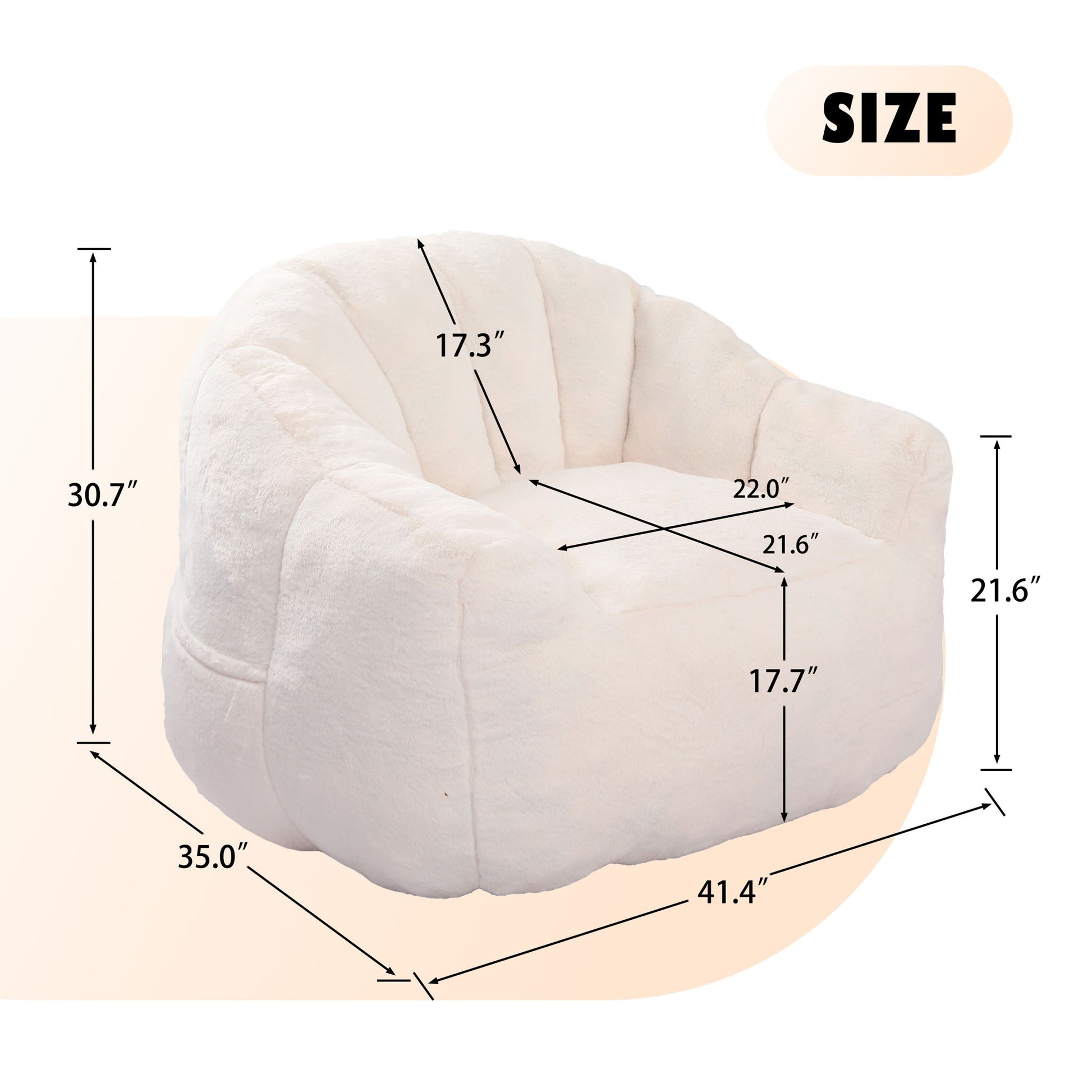 Beanbag Chair, Beanbag Sofa Chair With Armrests Stuffed High Density Foam Home Essentials
