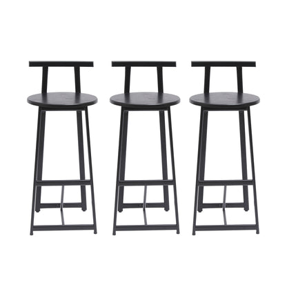 Modern Bar Stools With Backrest For Kitchen (Set of 3) Home Essentials