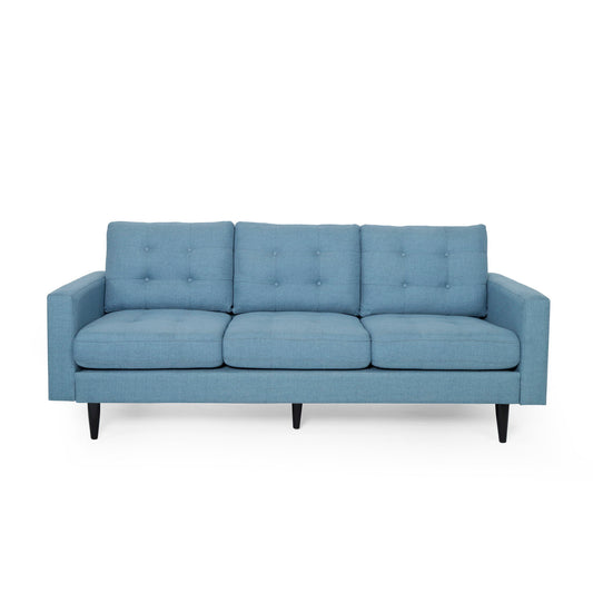 Jenny - Contemporary Tufted Fabric 3 Seater Sofa Noble House