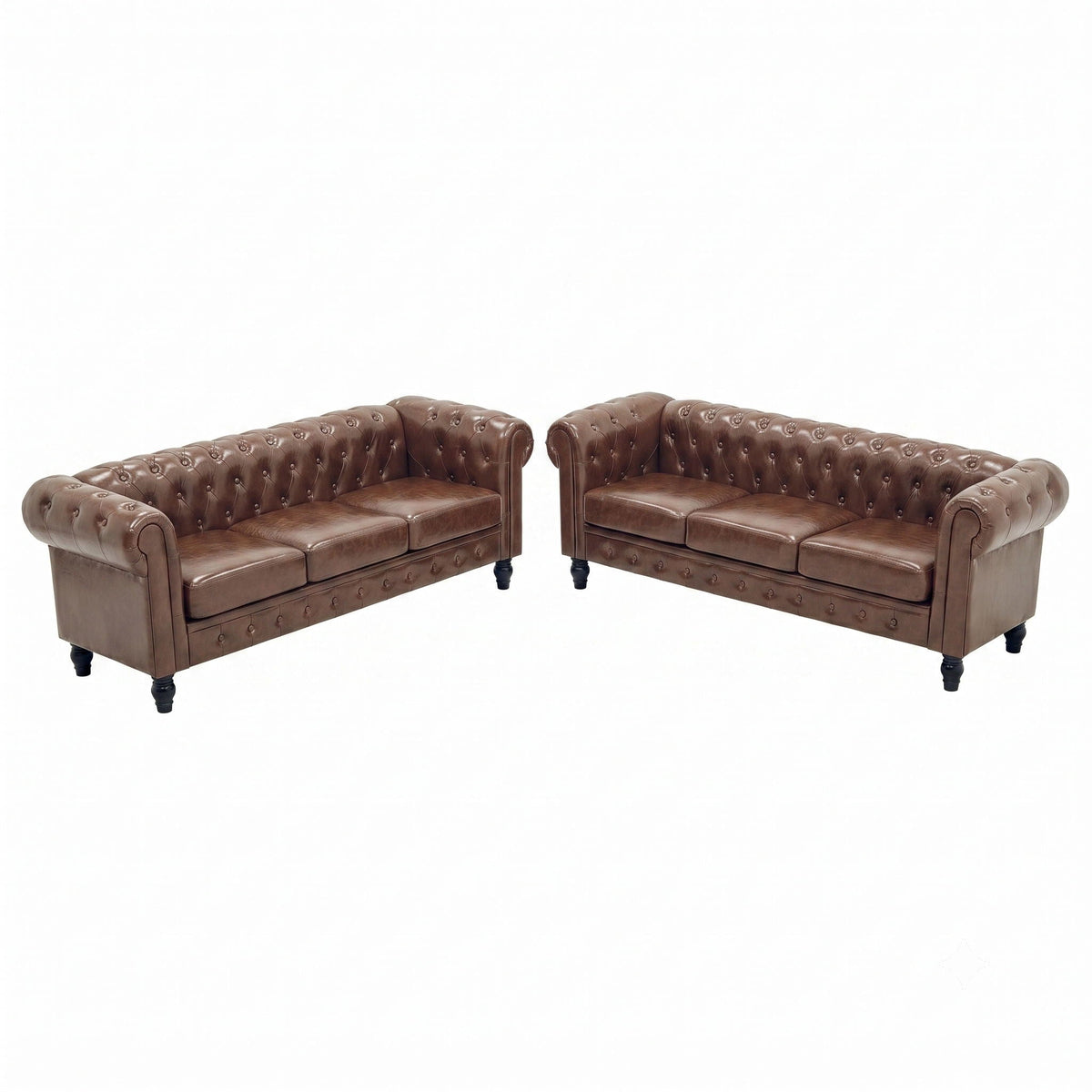 2 Piece Sofa Set With Rolled Armrests Home Essentials