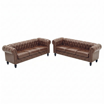2 Piece Sofa Set With Rolled Armrests Home Essentials