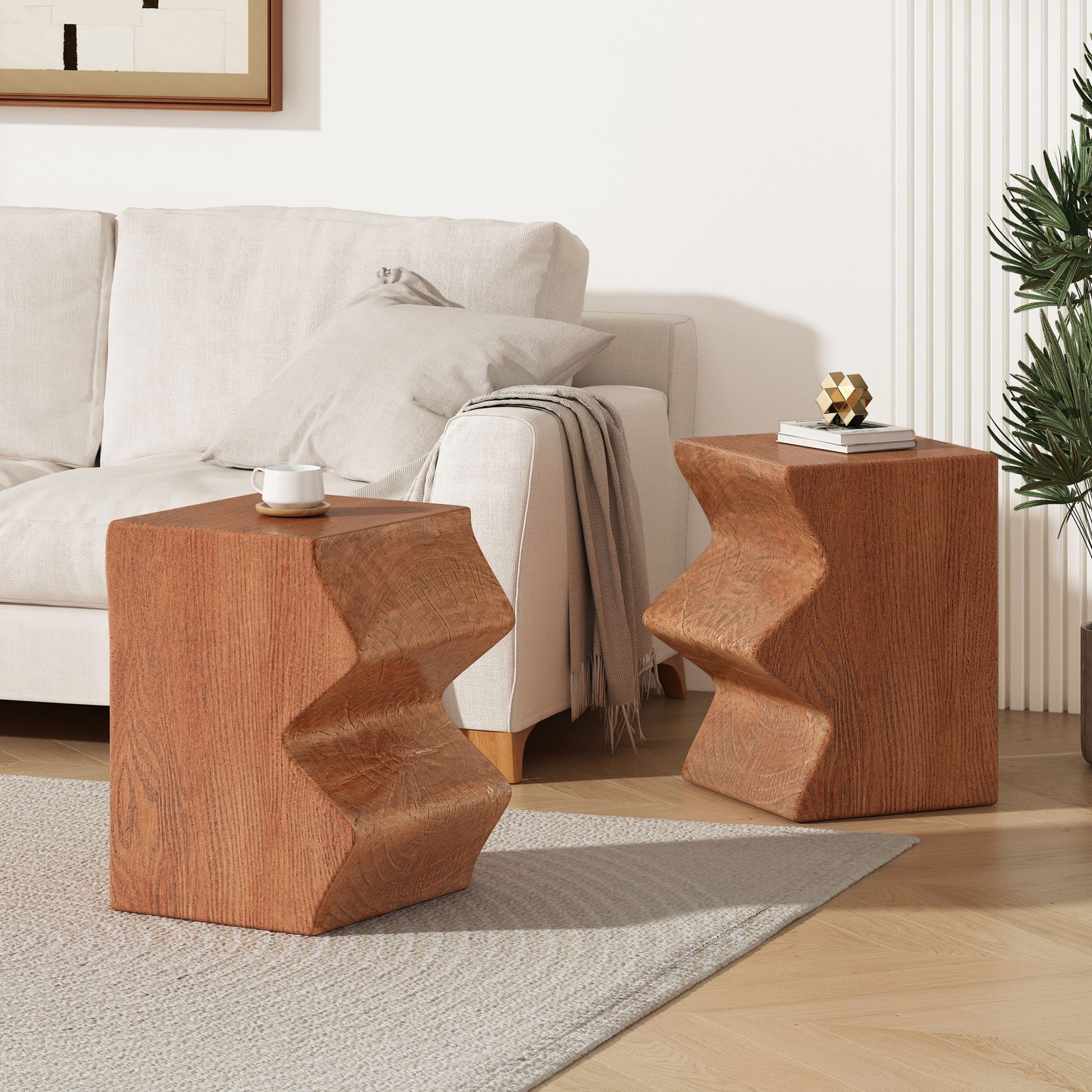 Rectangular Outdoor Indoor Accent Side Table (Set of 2) Noble House