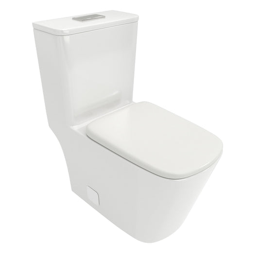 1 Piece Toilet & Dual Flush And Soft Closing Seat - White Daily Nest