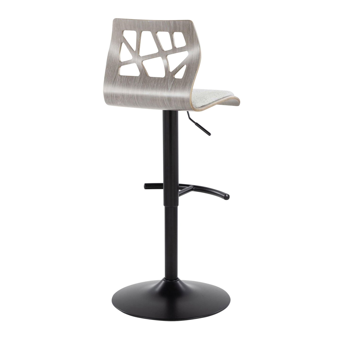 Folia - Contemporary Adjustable Barstool With Swivel With Rounded T Footrest (Set of 2) Lumi Source