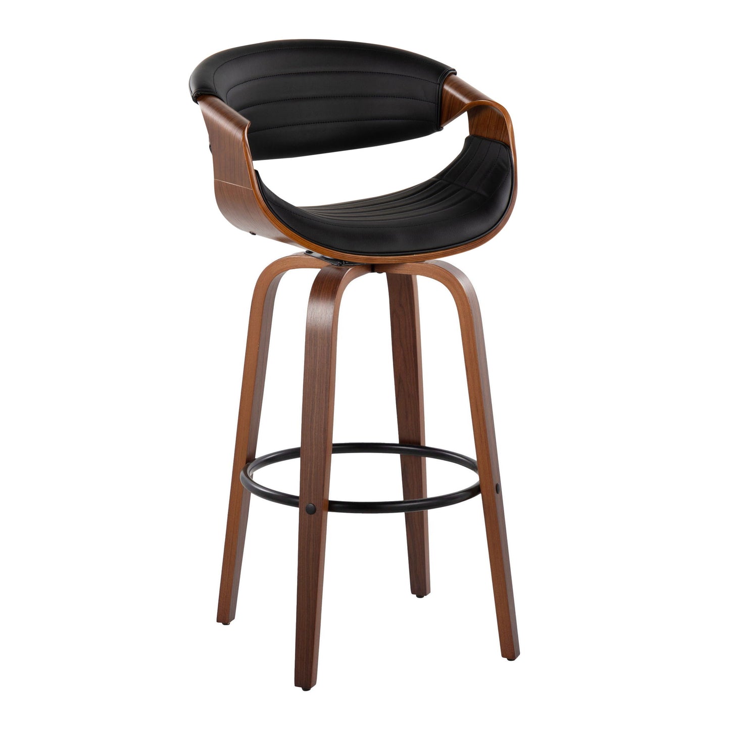 Symphony - Mid Century Modern Fixed Height Barstool With Swivel And Round Footrest (Set of 2) Lumi Source