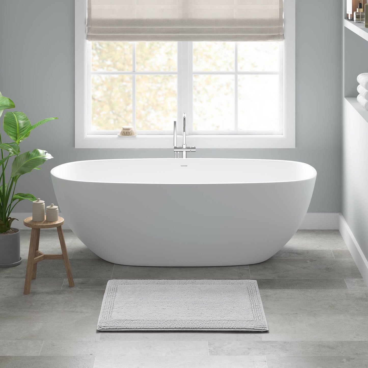 Splendor - 24" x 60" Tufted Reversible Bath Rug - Gray Madison Park Signature
