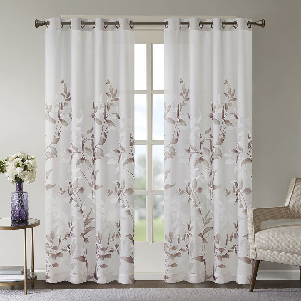 Cecily - Burnout Printed Window Panel - Mauve