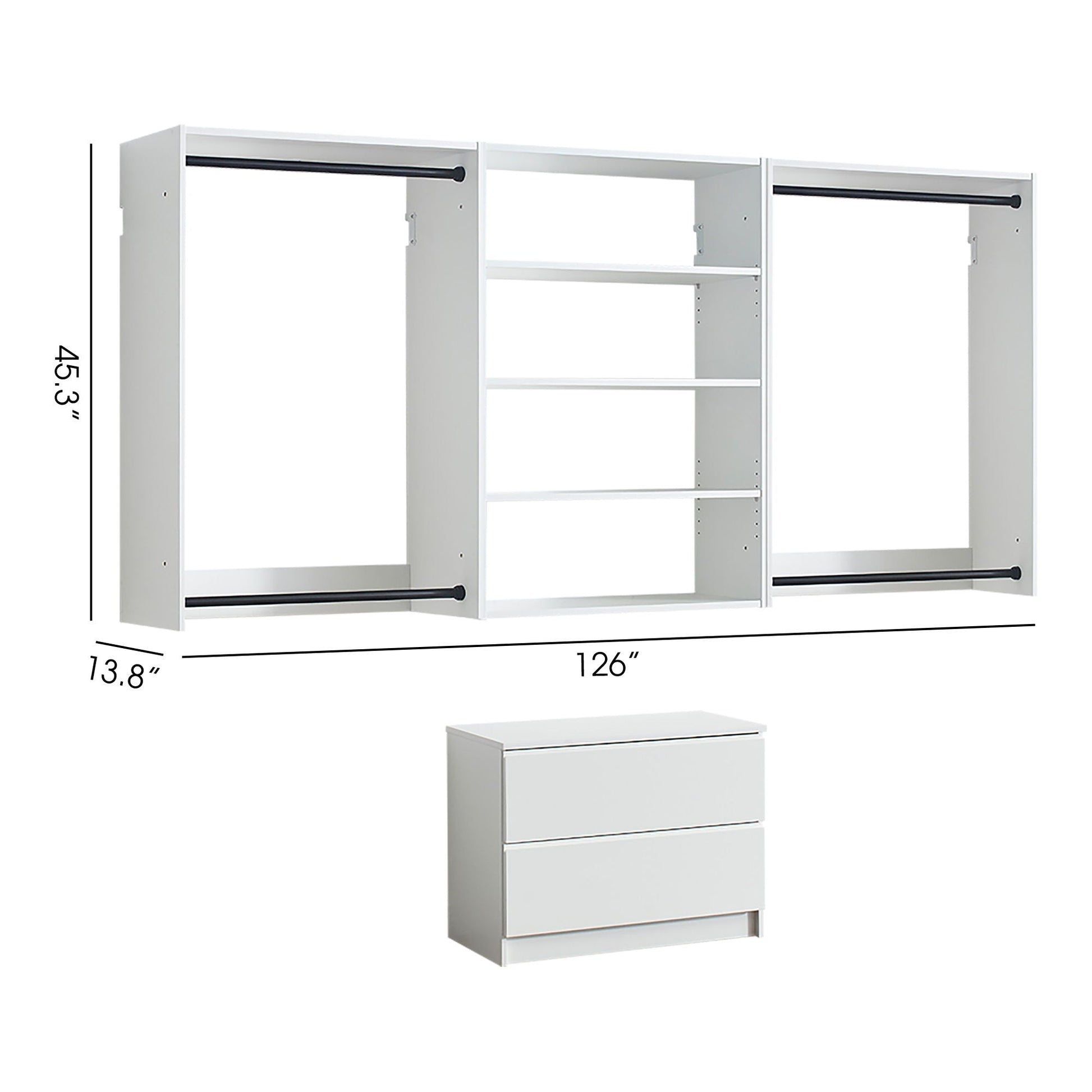 Devi - Wall Mounted Wood Closet System With Modular Units Home Essentials