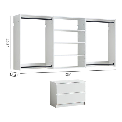 Devi - Wall Mounted Wood Closet System With Modular Units Home Essentials