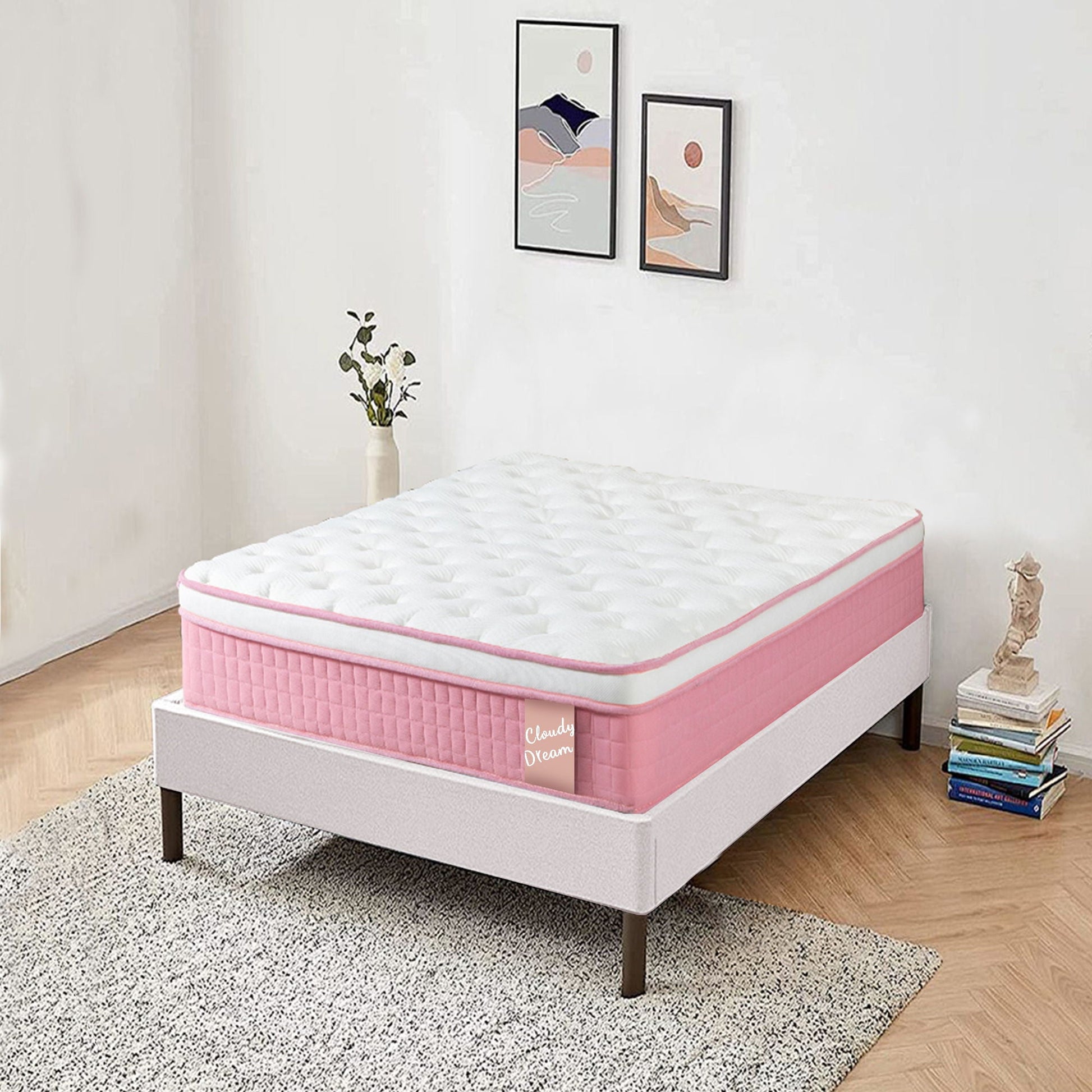 12" Hybrid Mattress With Individual Pocket Spring, Comortable Memory Foam Home Essentials