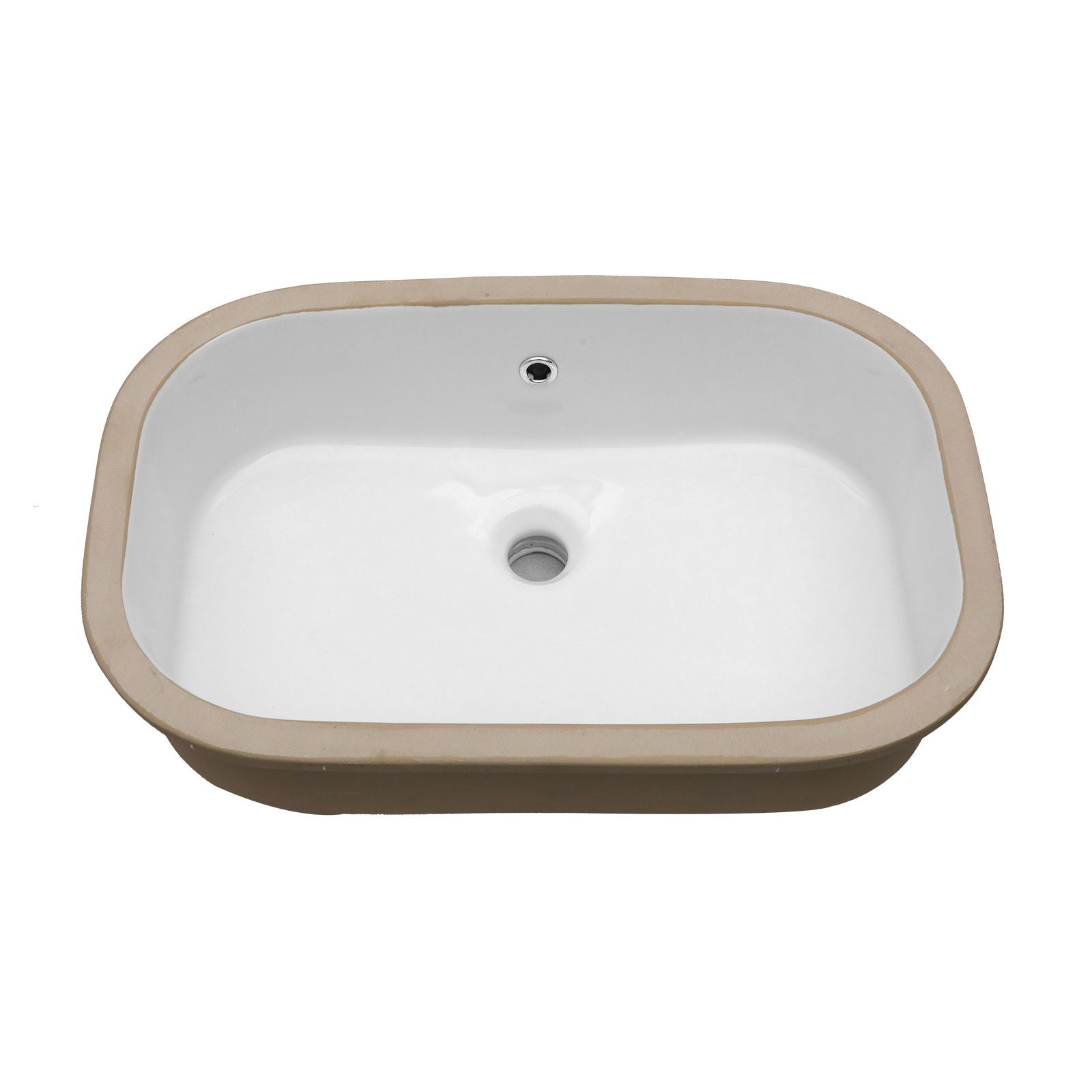 Undermount Bathroom Sink 22" X 15.25" With Overflow Sleek, High Temperature Fired, Stain Resistant, Smooth Polished Surface - White Daily Nest