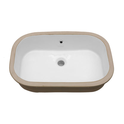 Undermount Bathroom Sink 22" X 15.25" With Overflow Sleek, High Temperature Fired, Stain Resistant, Smooth Polished Surface - White Daily Nest
