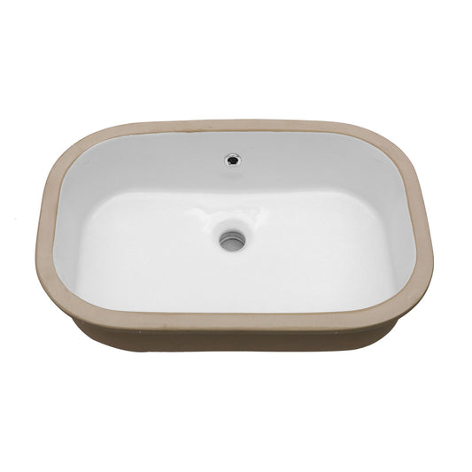 Undermount Bathroom Sink 22" X 15.25" With Overflow Sleek, High Temperature Fired, Stain Resistant, Smooth Polished Surface - White Daily Nest