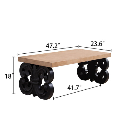 Ornate Scroll Base Coffee Table Home Essentials