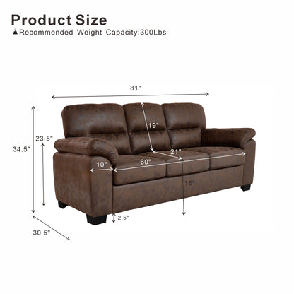 3 Seater Sofa With Padded Armrests And Triangular Leg Home Essentials