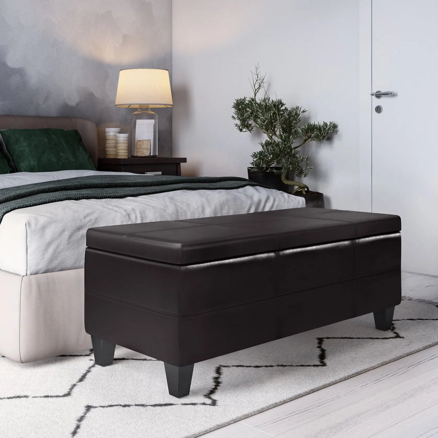 Afton - Large Storage Ottoman Bench Simpli-Home